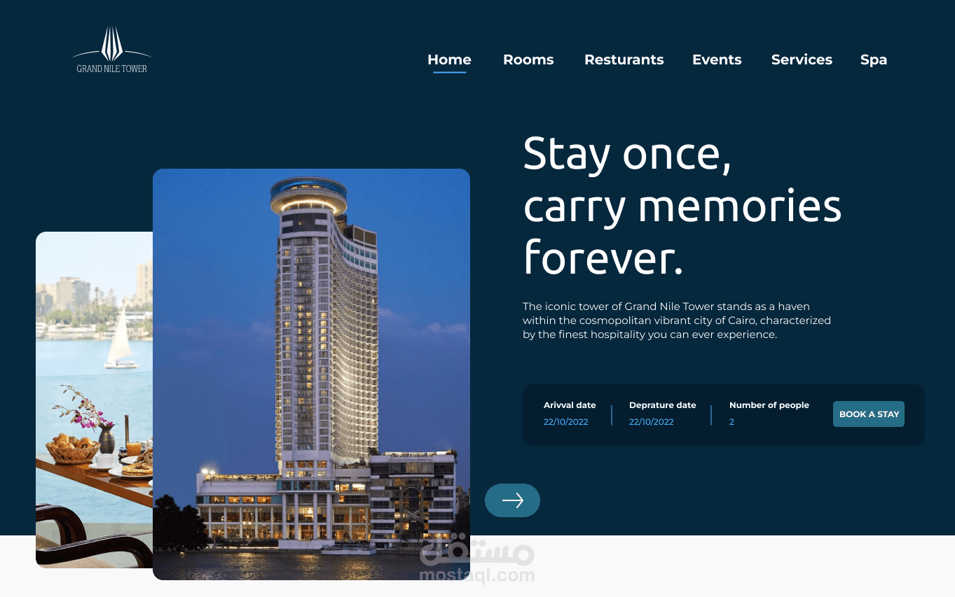 Grand Nile Hotel Website Design