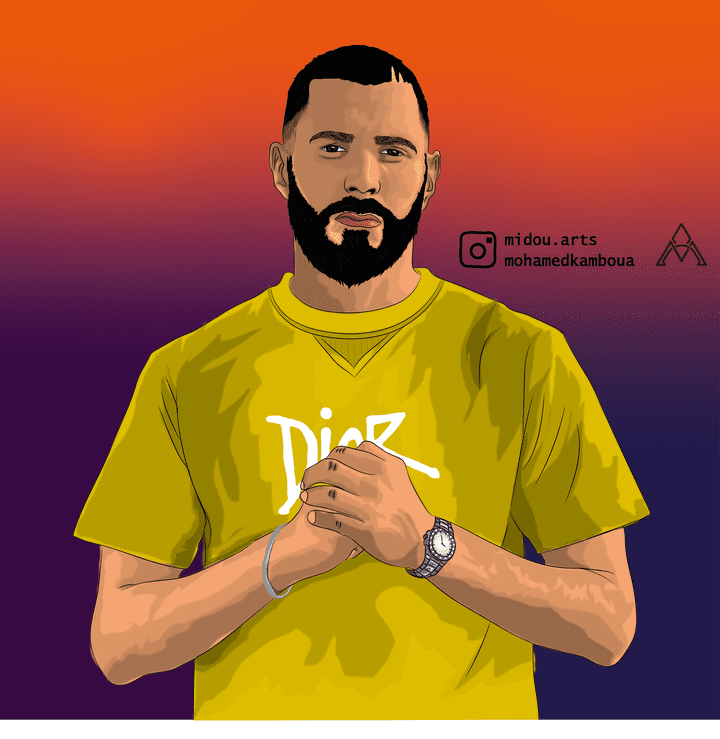 Karim Benzema Cartoon Art