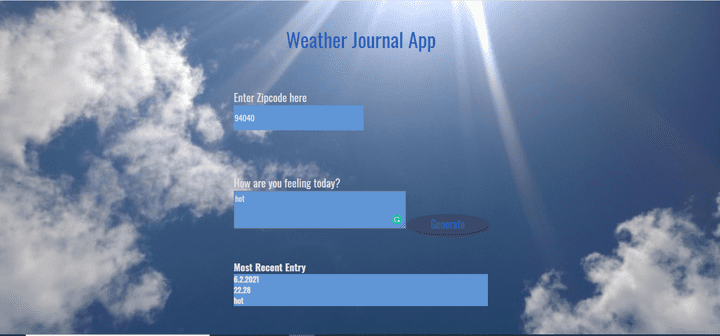 Weather Journal App