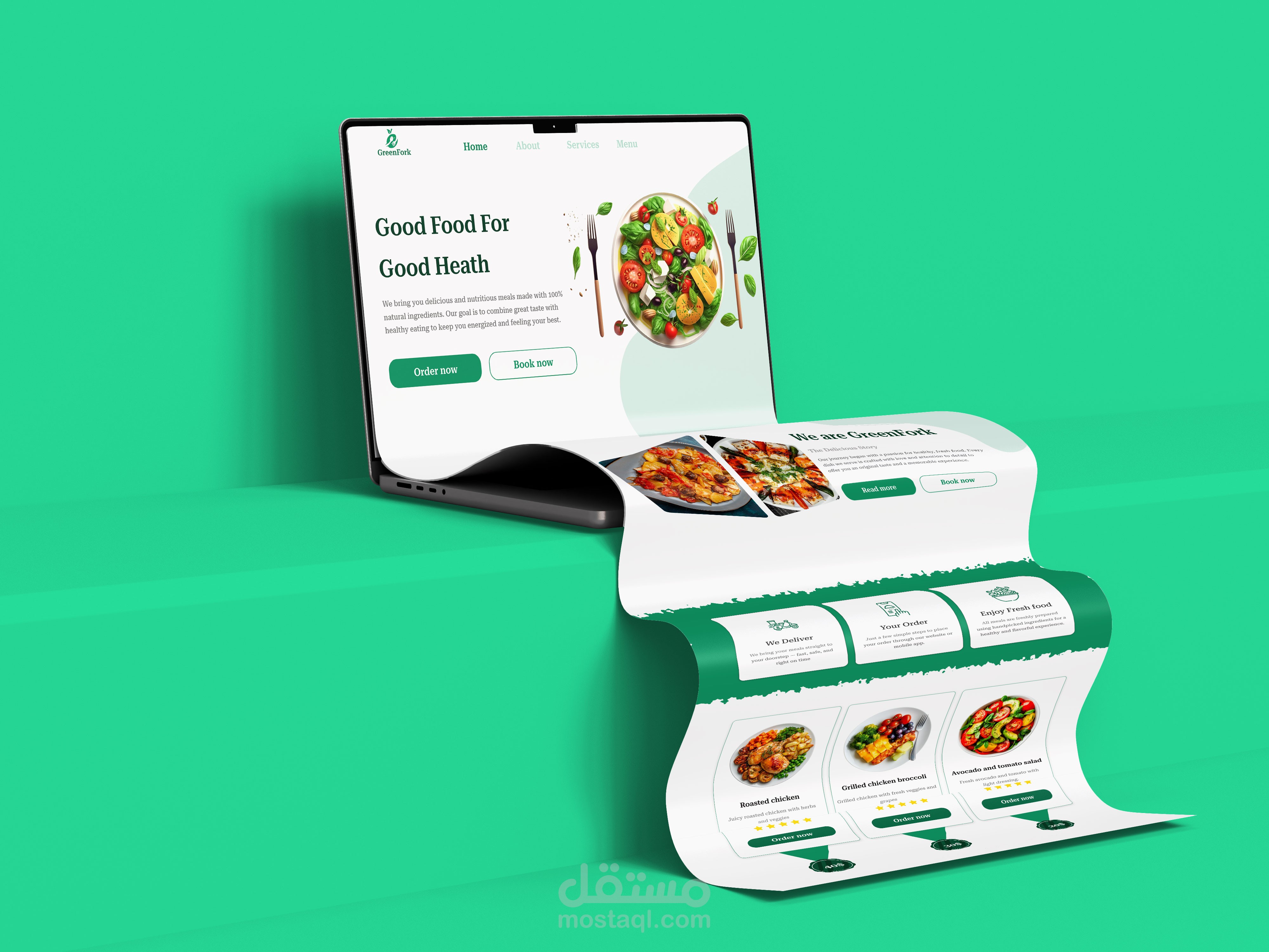 صفحة هبوط للأكل الصحي – Healthy Food Landing Page