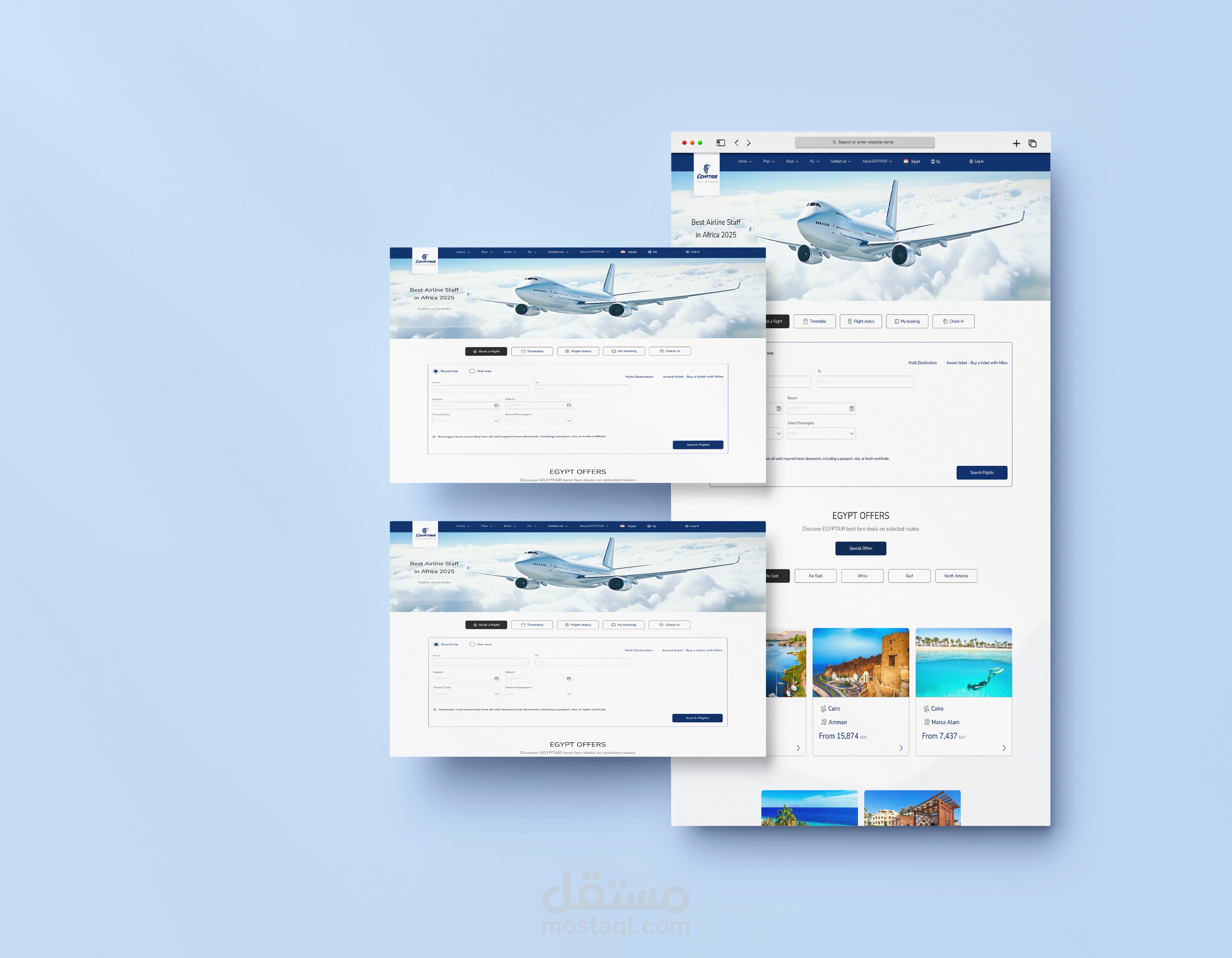 إعادة تصميم موقع مصر الطيران-Redesign for EGYPTAIR