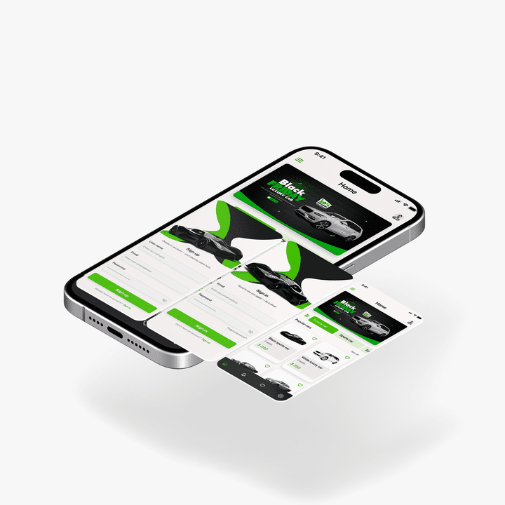 تصميم واجهة مستخدم عصرية لتطبيق تأجير السيارات (Car Rental App)