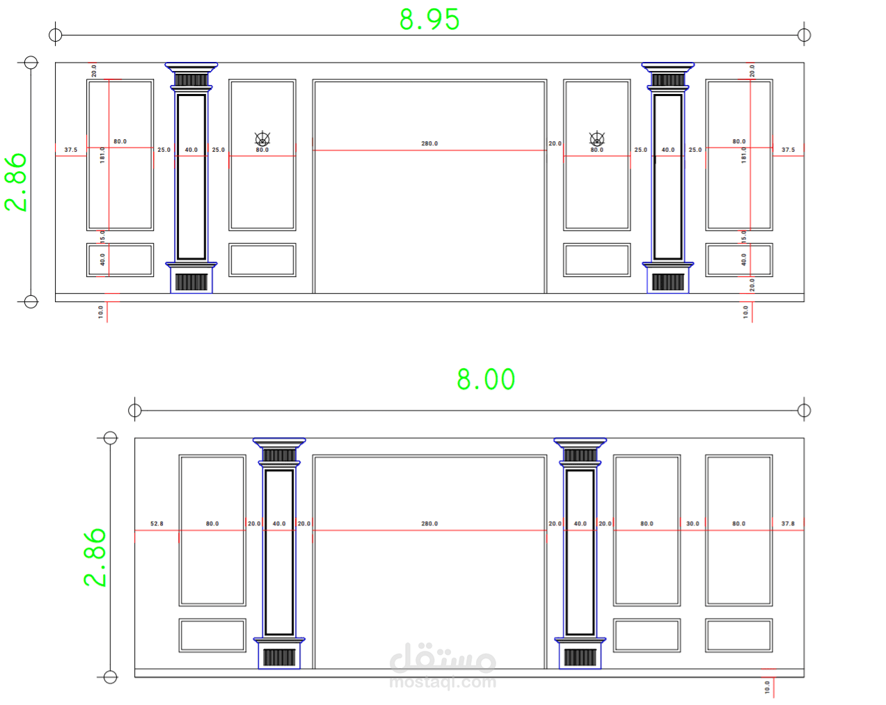 تصميم ديكورات الحوائط الجبسية وعمل shop drawing