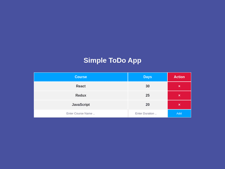 ToDo App باستخدام React js