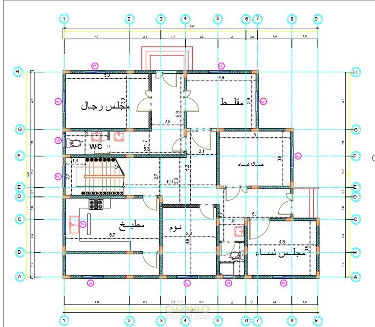 تصميم معماري وانشائي لفيلا في السعودية