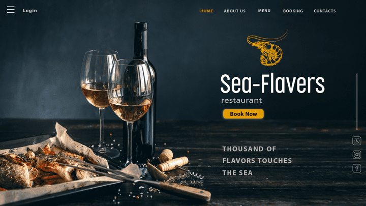 Sea-Flavers Restaurant Web design