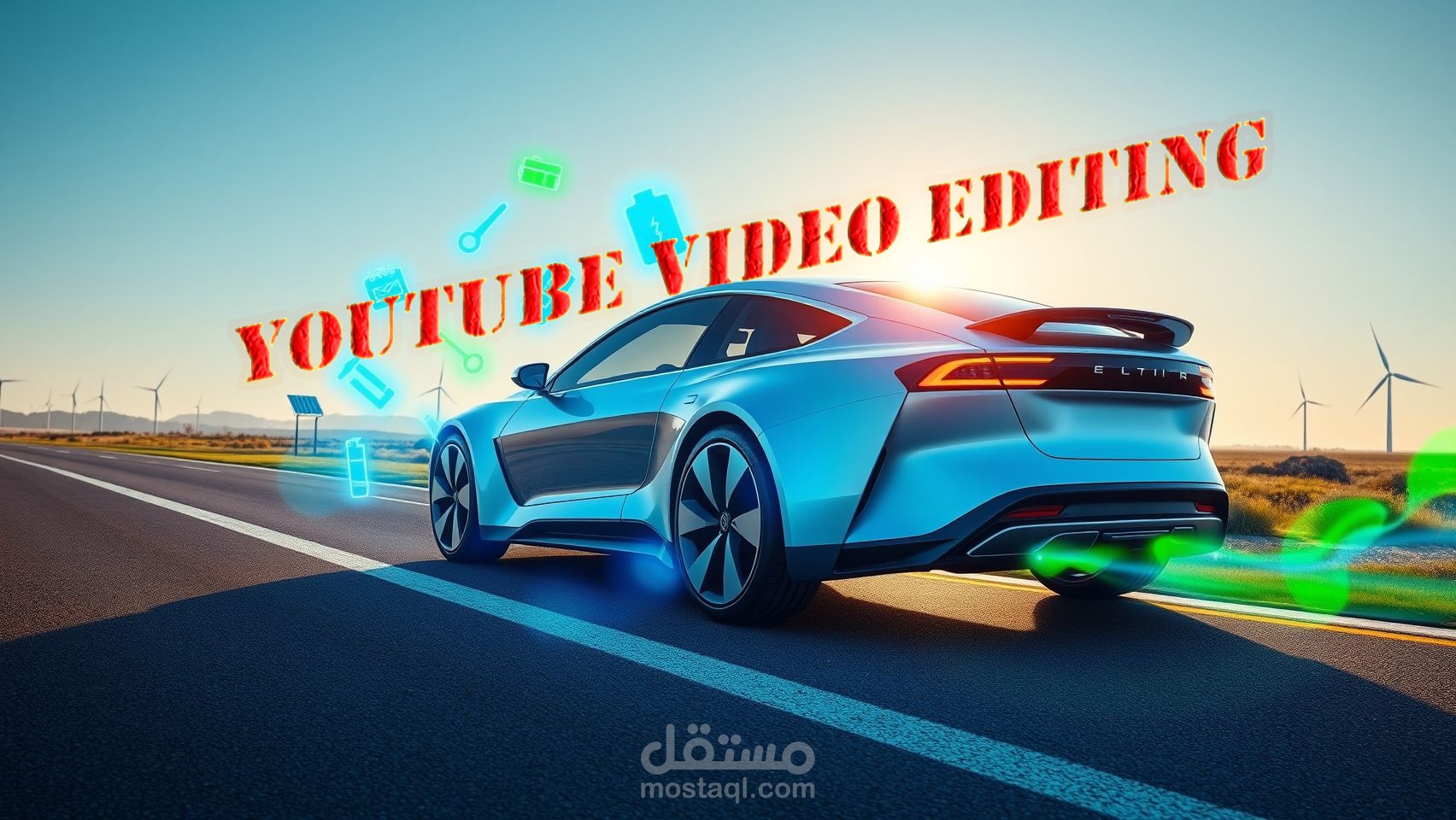مونتاج فيديو يوتيوب أجنبي عن السيارات الكهربائية