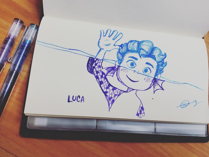 رسم سكتش لشخصية من فيلم لوكا