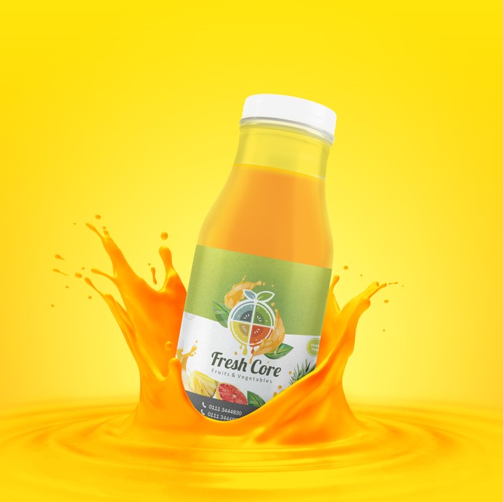 تصميم ملصق زجاجة عصير فاكهة Juice Label