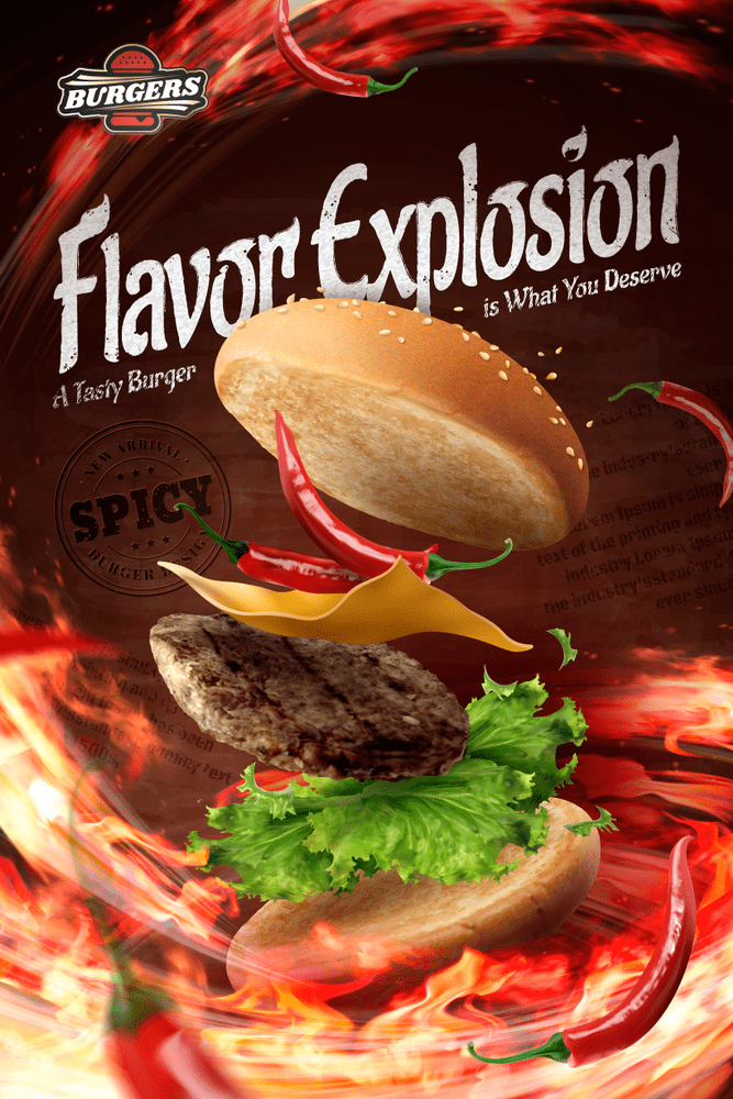 Advertisement for a burger shop