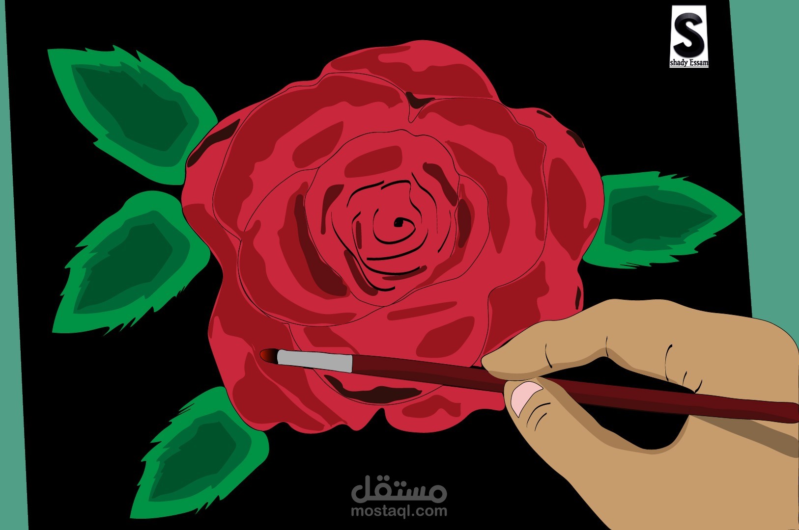 رسمة بعنوان rose