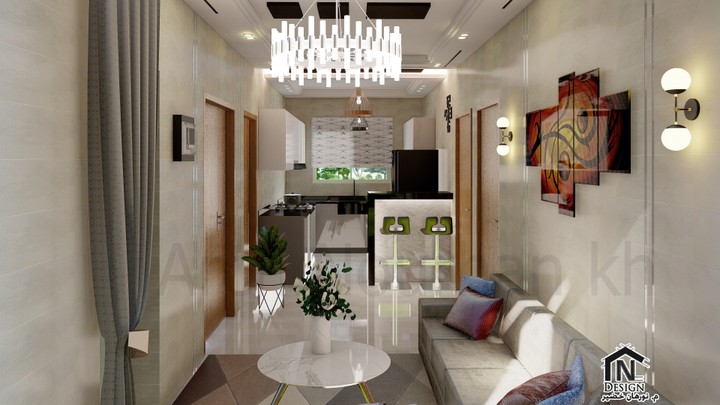 تصميم داخلي غرفة معيشة محدودة المساحة