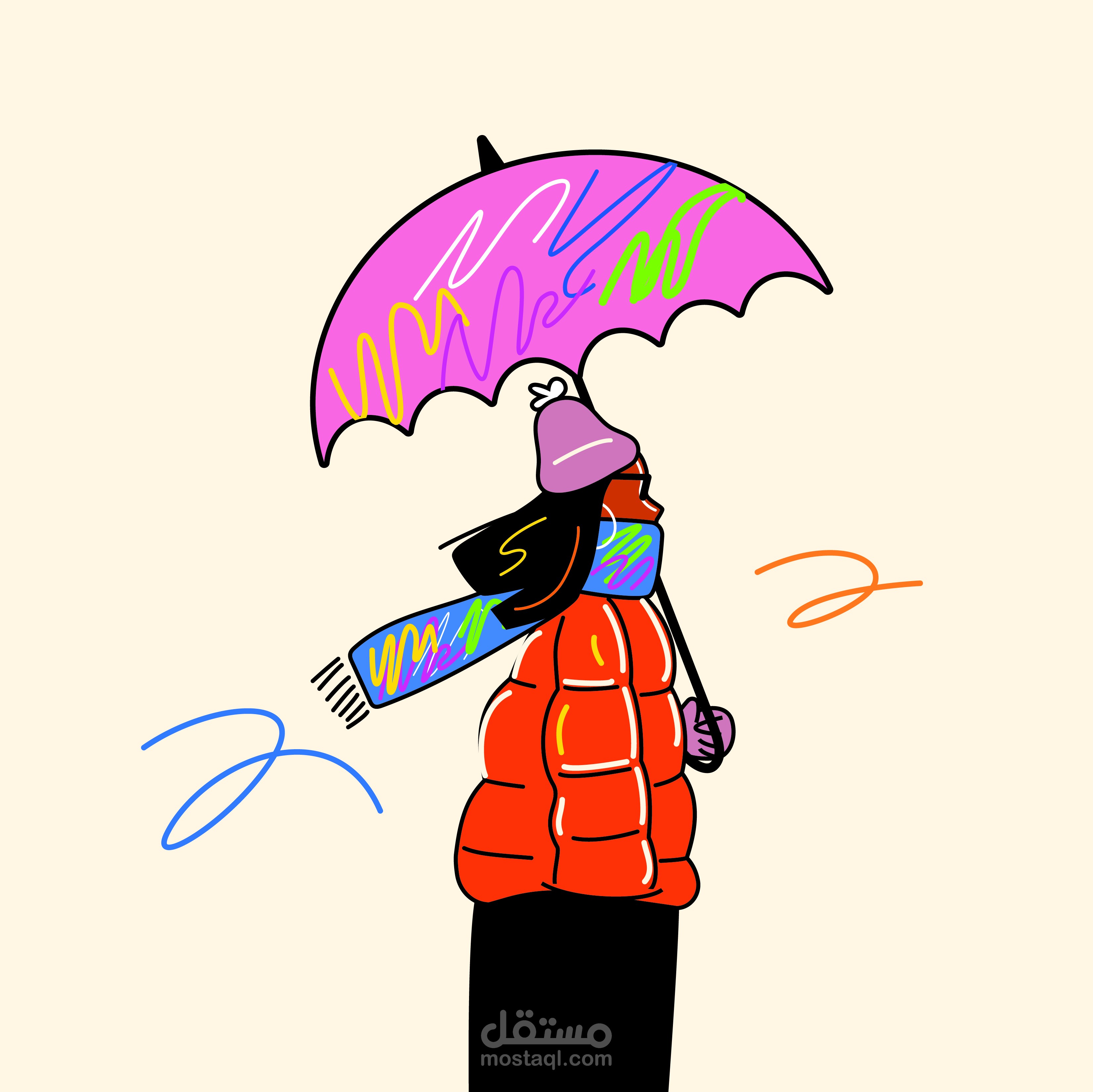 woman holding umbrella