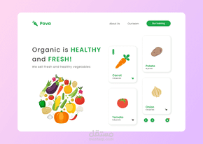 تصميم واجهات مستخدم لموقع بيع وتوصيل خضار