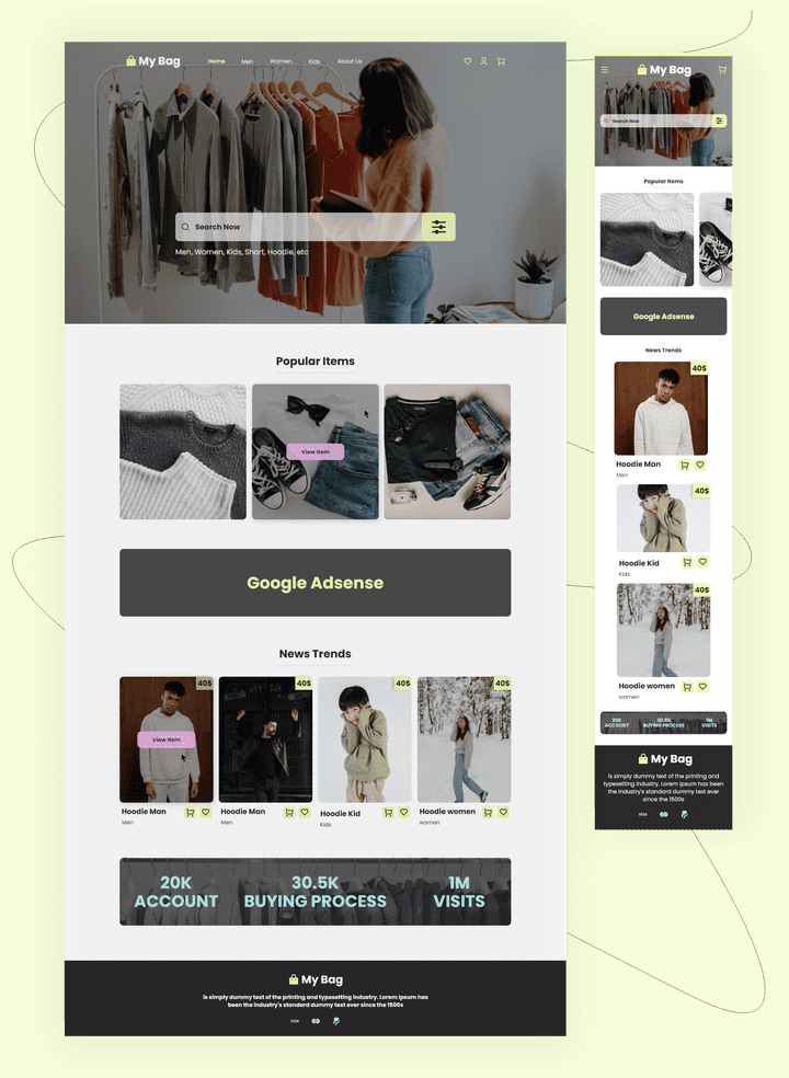 Landing Page for Clothes Store