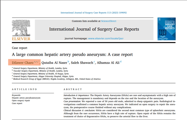 Case Report no.1- Hepatic Artery pseudoaneurysm