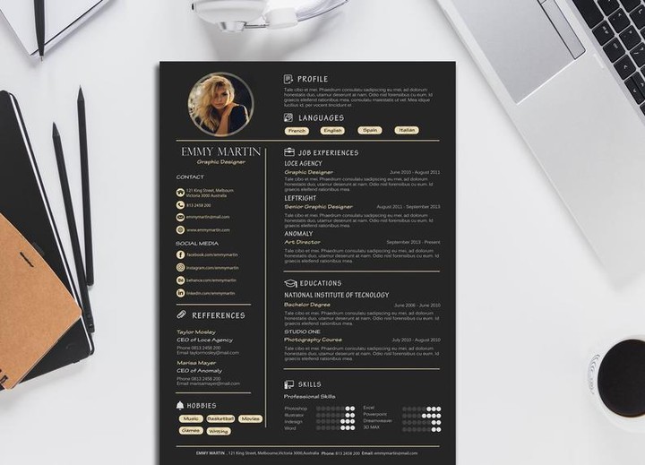 تصميم سيرة ذاتية لعرض عمل cv resume