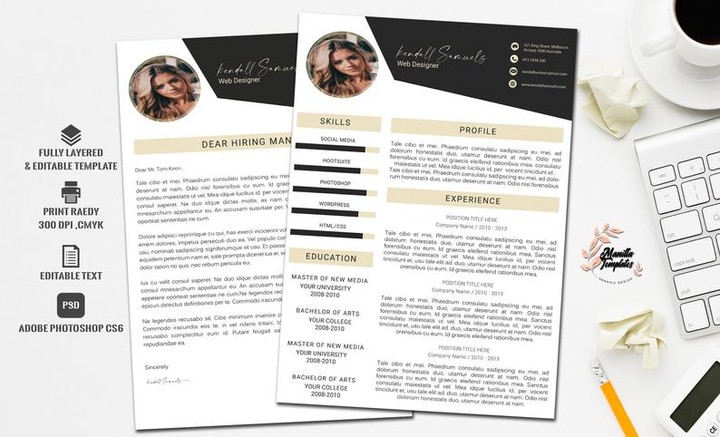 تصميم سيرة ذاتية مميزة cv resume design