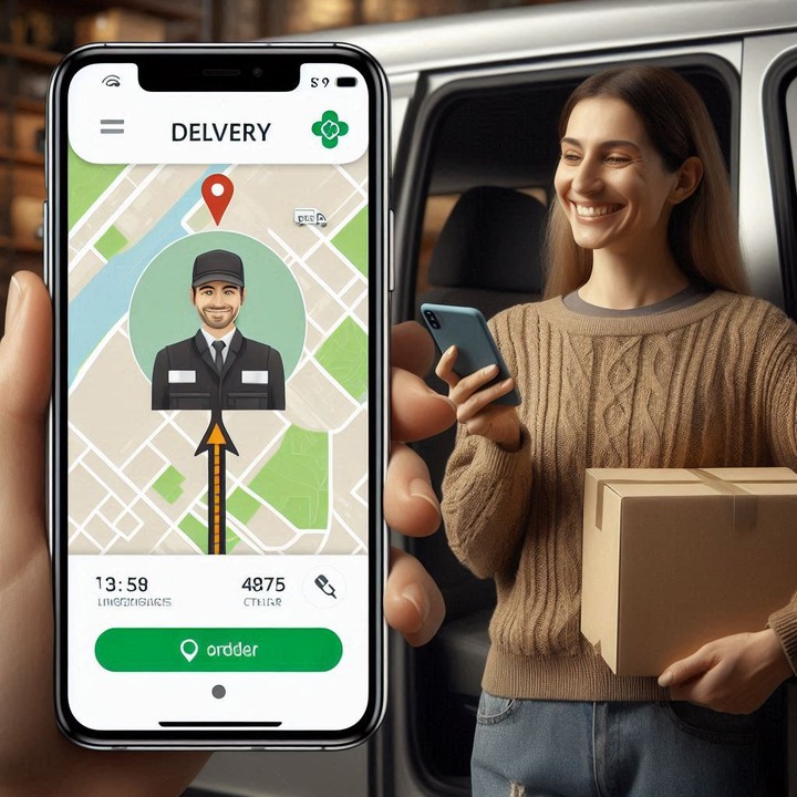 Order delivery application with order tracking