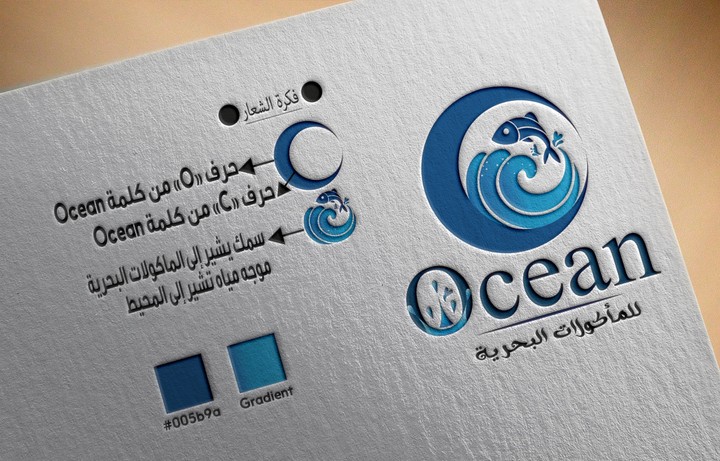 شعار لمطعم بحرى "OCEAN"