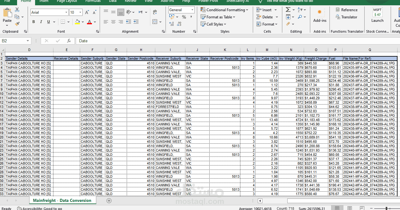 Mainfreight - Data Conversion