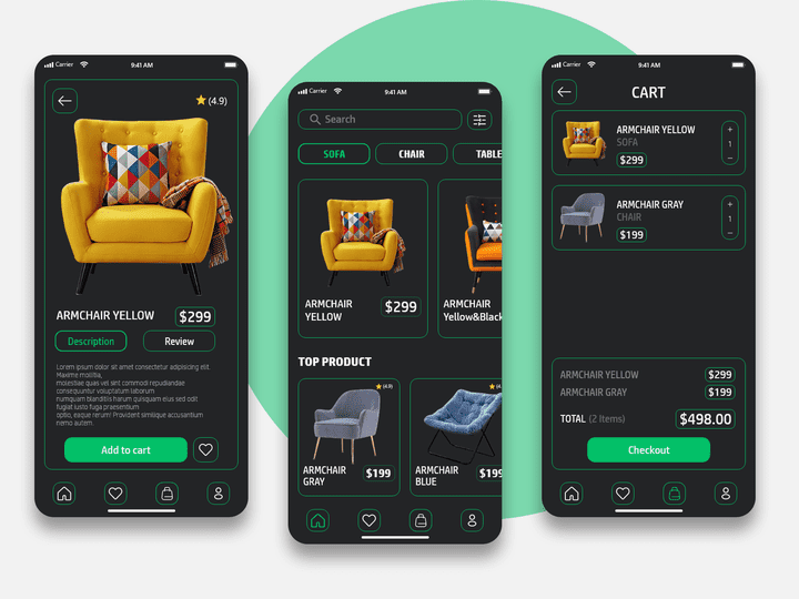 Furniture Mobile App UI Design