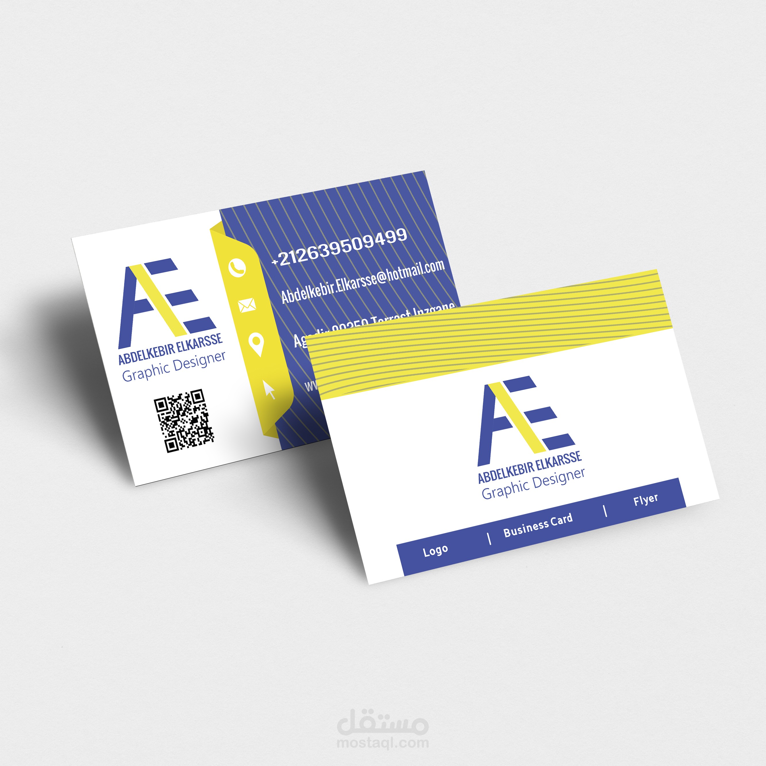 تصميم بطاقة أعمال او business card احترافية وبدقة عالية لكل الأعمال