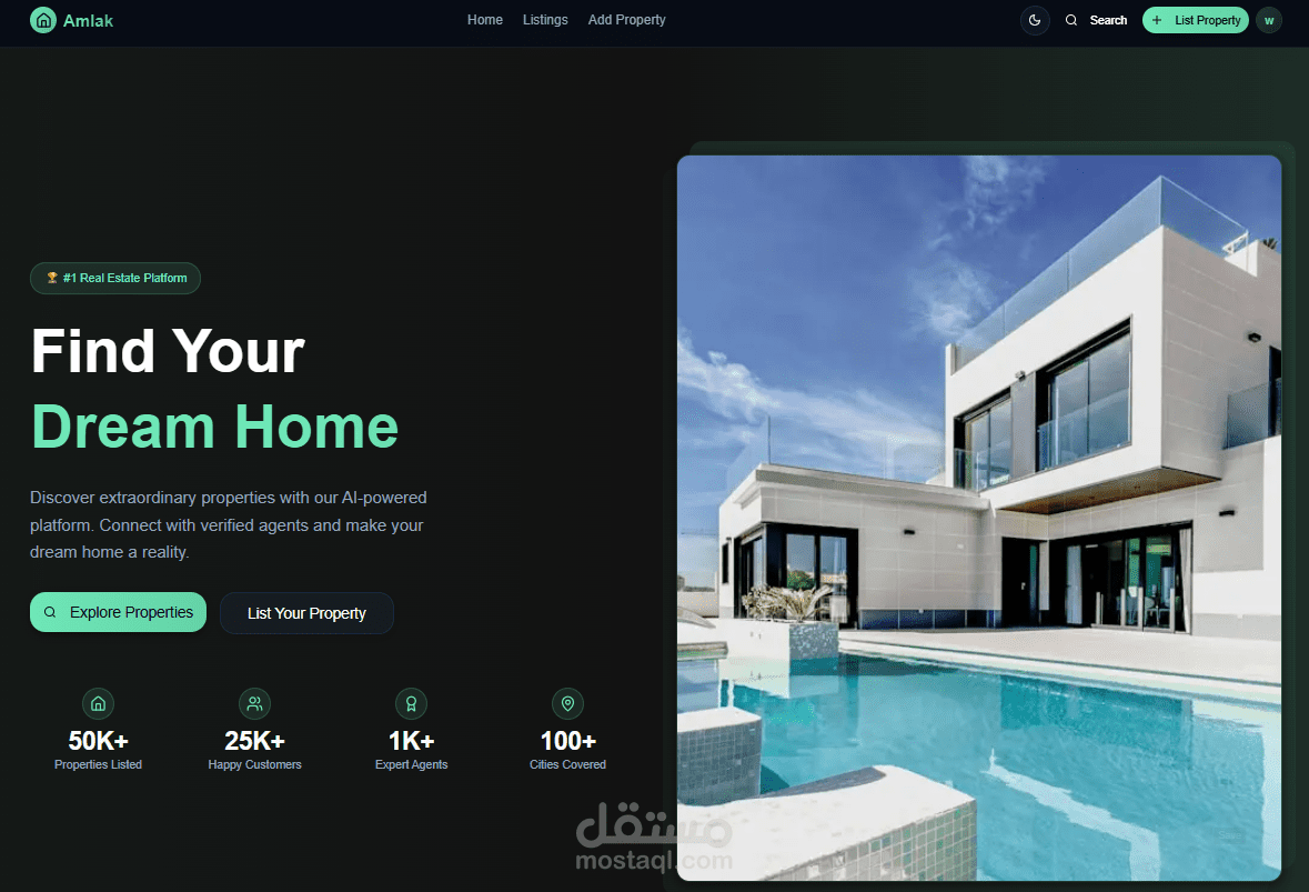 Amlak - real state full stack web aplication