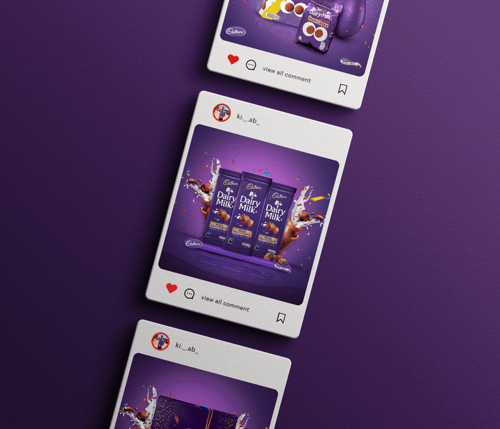 تصميم سوشيال ميديا (dairy milk social media design)