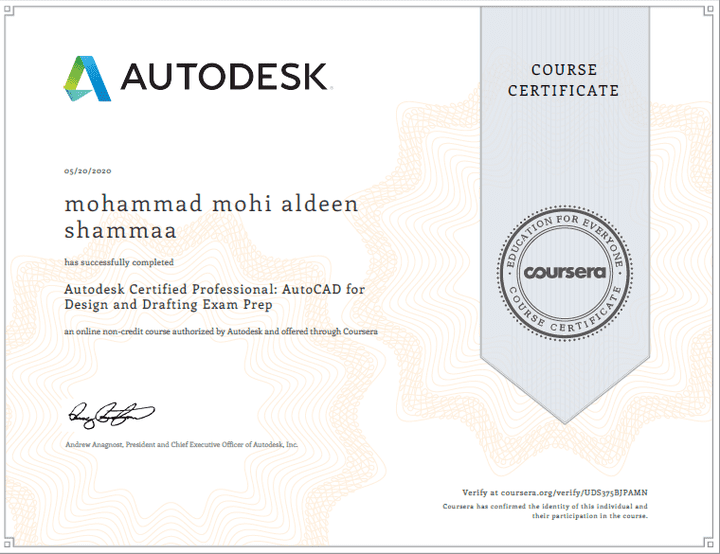 professional autocad certificate