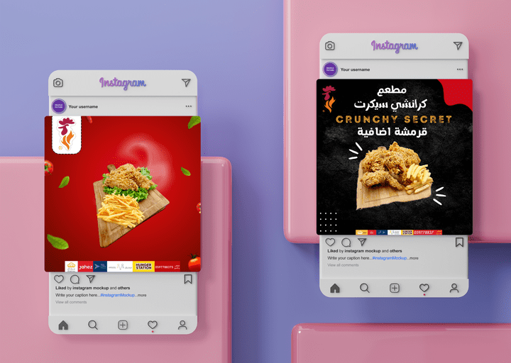 تصميم سوشيال ميديا لمطعم كرانشي سيكرت بالسعودية