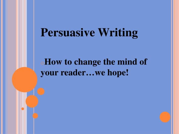 Persuasive writing