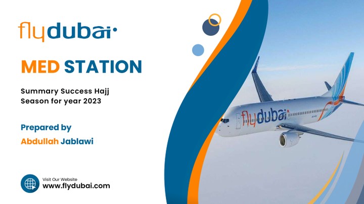 إعداد عرض تقديمي لشركة Flydubai يستعرض نجاح عملياتها خلال موسم الحج لعام 2023