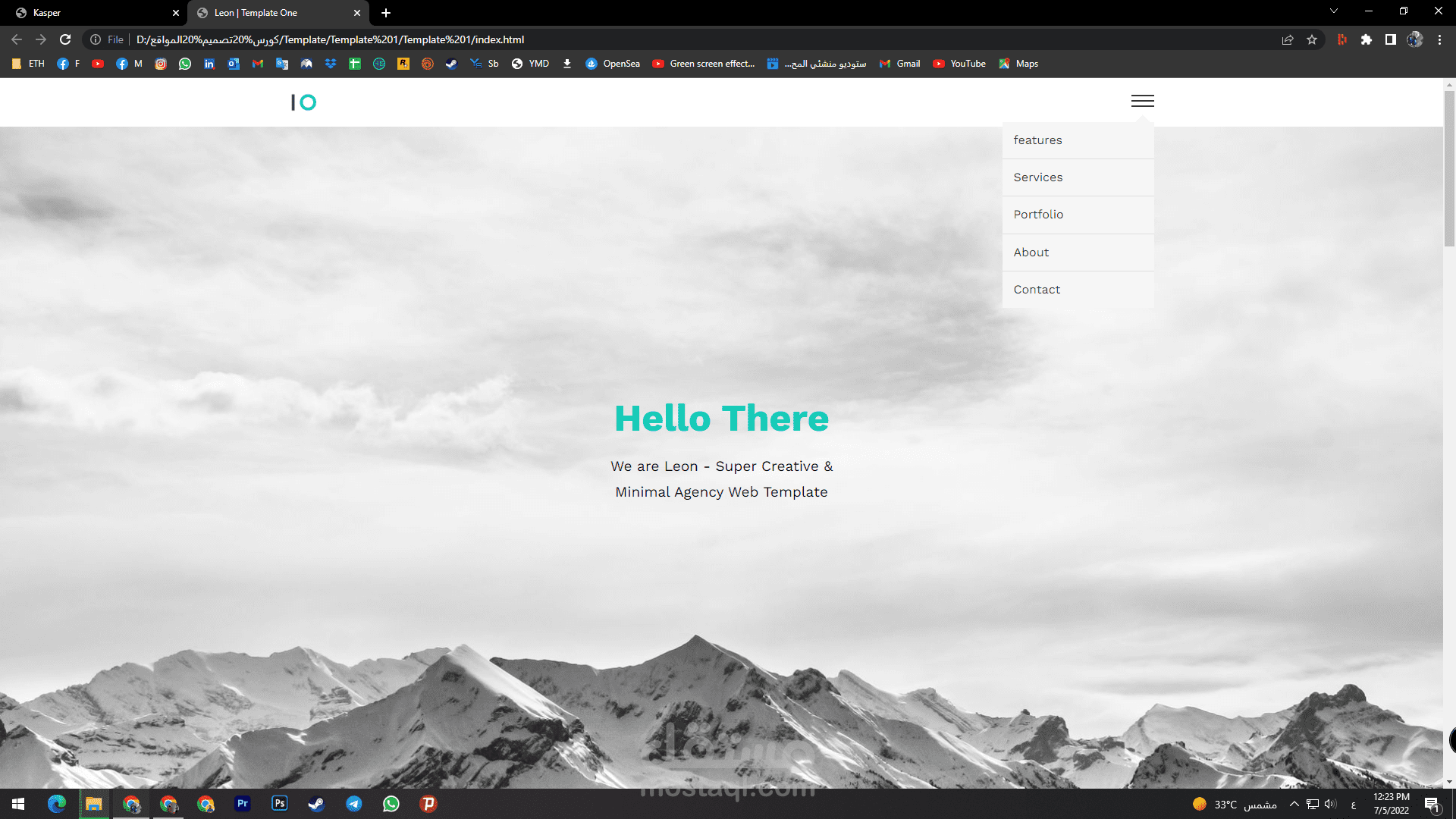 اعمل تصميم ب html &css