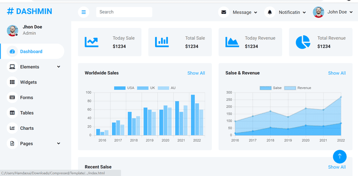 Responsive Bootstrap 4 HTML5 Admin Template