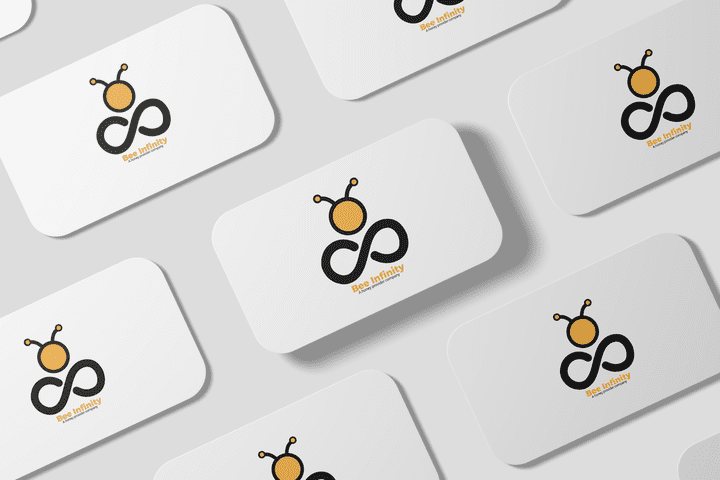 شعار لشركة توفر العسل  ( Bee Infinity ).