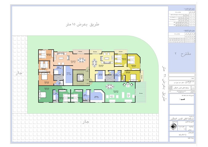 تصميم عمارة سكنية مكونه من 3 شقق سكنية بالتجمع الخامس