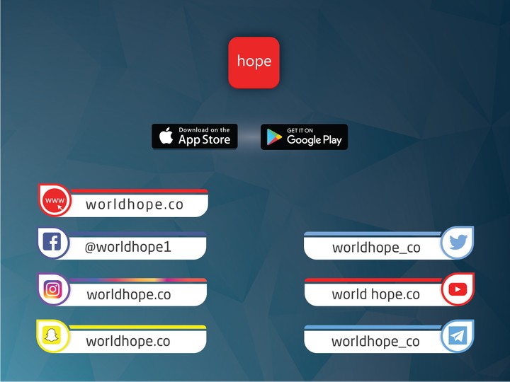 تصميم بوستات التطبيق Hope باحجام مختلفة