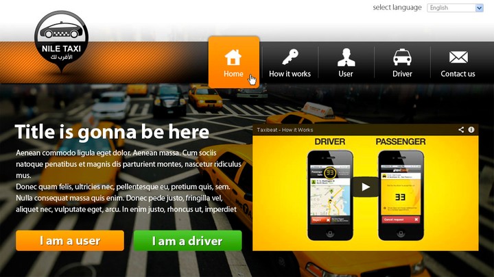 Nile Taxi Website