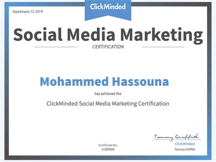 شهادة معتمدة في Social Media Marketing