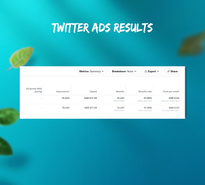 Twitter Ads  Results | نتائج اعلانات تويتر