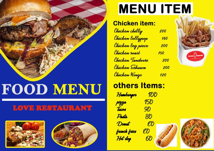 DESIGN MENU FOOD PUBLICITY ADS