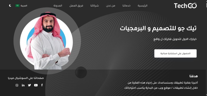 موقع تعريفي شركة TechGo