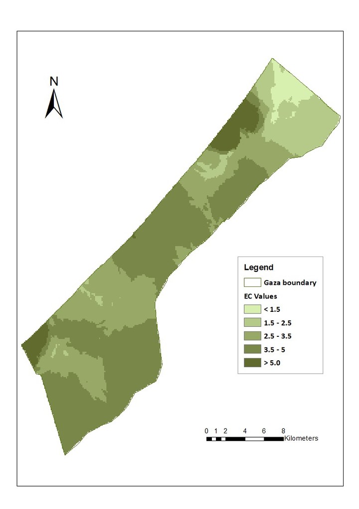 Spatial distribution of groundwater quality using geostatistical techniques in GIS.