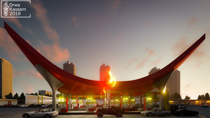 تصميم متكامل لمحطة وقود