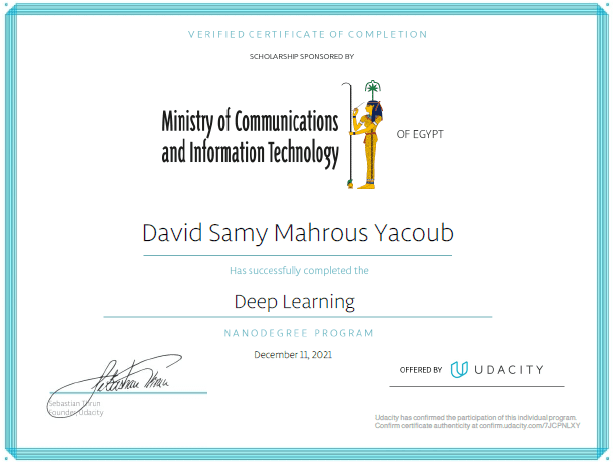 Deep Learning Certificate