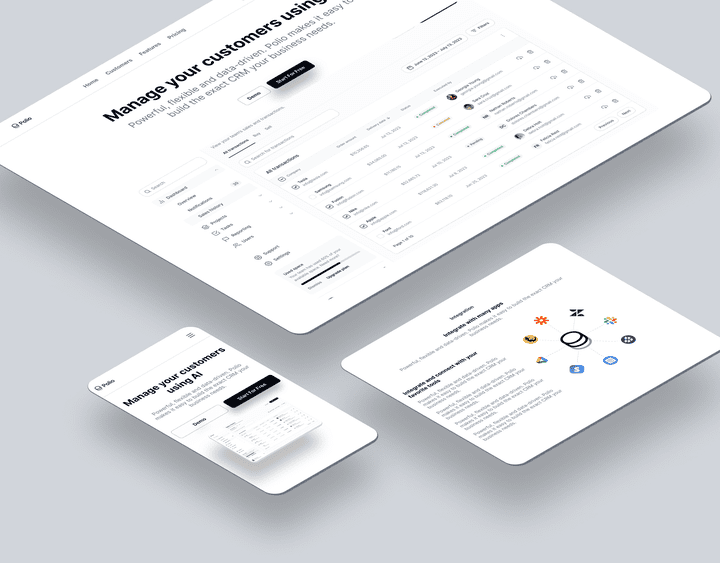 CRM system landing page