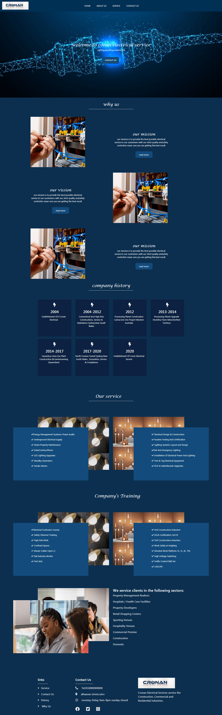 design electrical company web