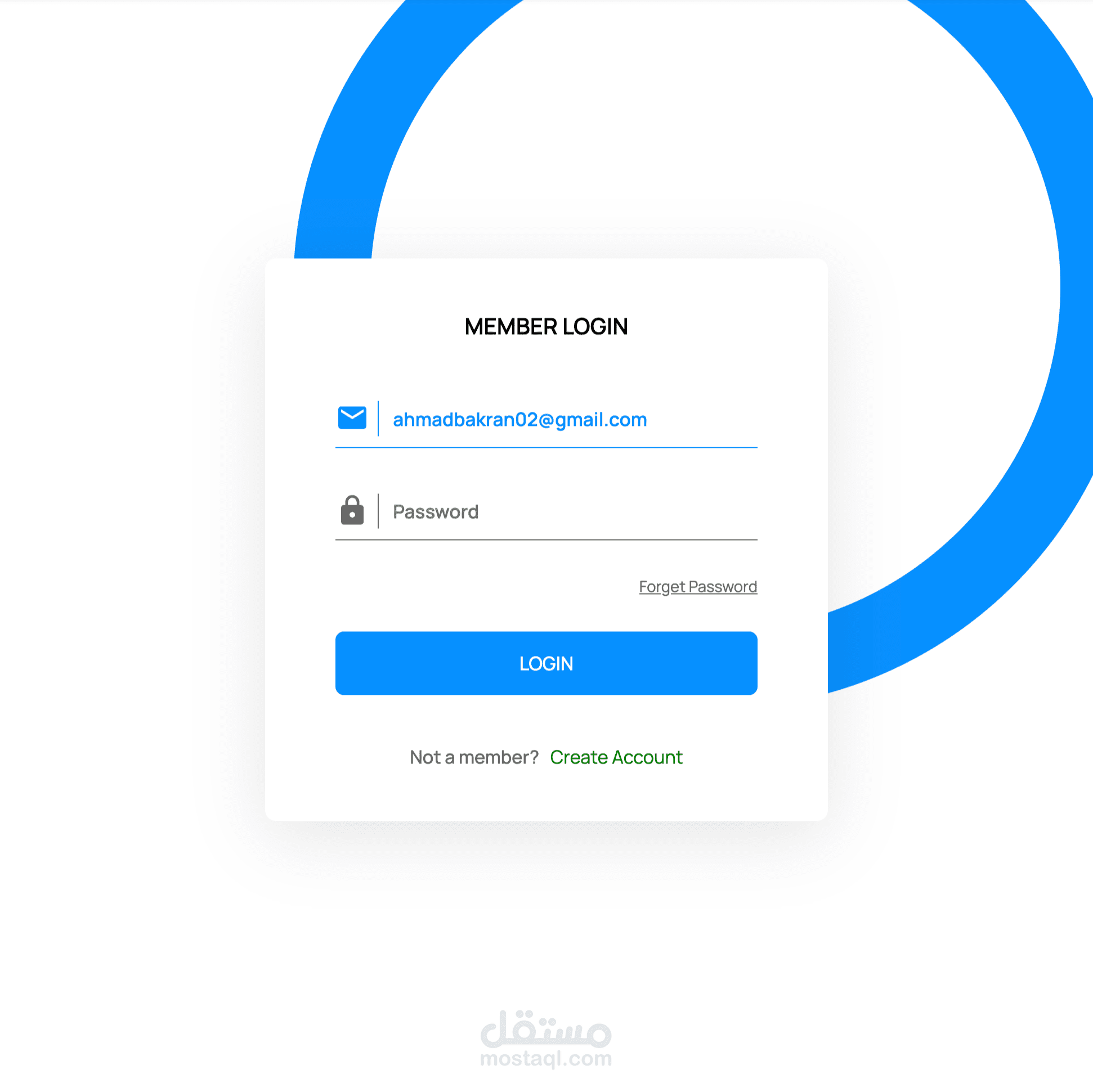 login and sign up page