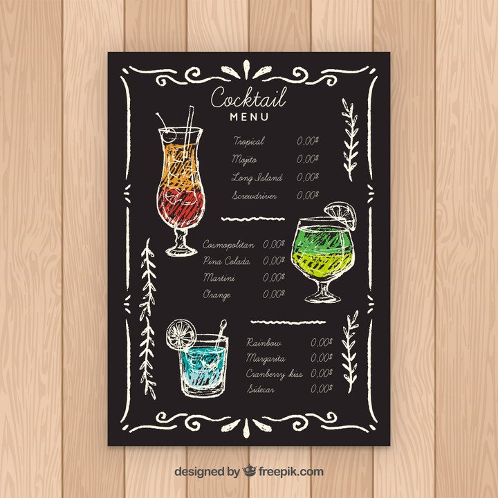 cocktail menu